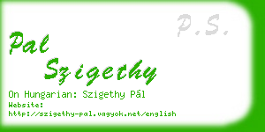 pal szigethy business card